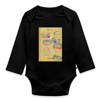GDR stamp - Organic Longsleeve Baby Bodysuit - black - Front
