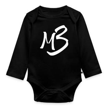 MB 13 blanc - Body Bébé bio manches longues - noir - Devant