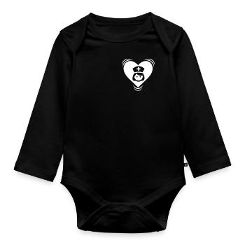 Krankenschwester - Baby Bio-Langarm-Body - Schwarz - Vorne