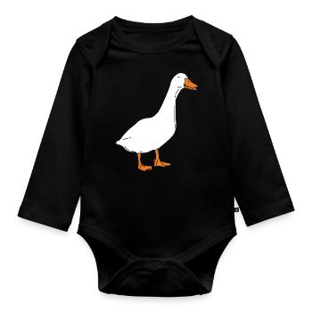 Oie - oies canard oiseau canards cadeaux - Body Bébé bio manches longues - noir - Devant