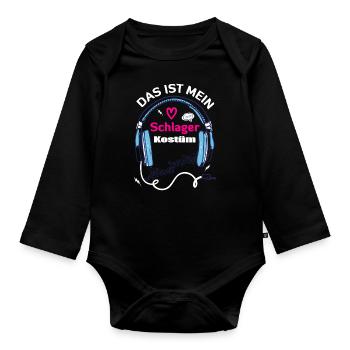 Tee-shirt fête de costume pop Schlager - Body Bébé bio manches longues - noir - Devant