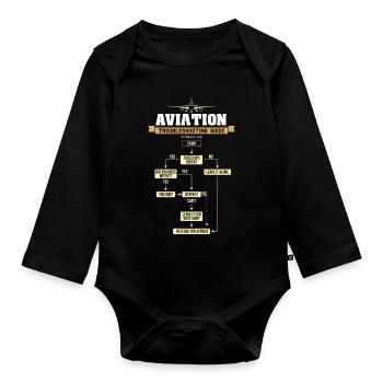 Guide de dépannage pour l'aviation - Body Bébé bio manches longues - noir - Devant
