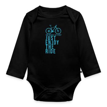 Vélo rigolo disant vélo de route cadeau vélo - Body Bébé bio manches longues - noir - Devant