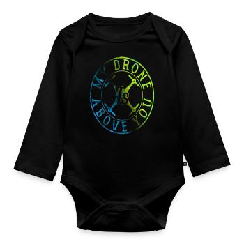 Drohne Drohnen Quadrocopter - Baby Bio-Langarm-Body - Schwarz - Vorne