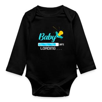 Schwangerschaft - Baby Bio-Langarm-Body - Schwarz - Vorne