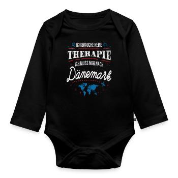 Denmark - Organic Longsleeve Baby Bodysuit - black - Front
