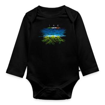 Irish with green hills - Organic Longsleeve Baby Bodysuit - black - Front