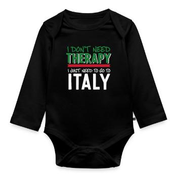 Italy - Organic Longsleeve Baby Bodysuit - black - Front