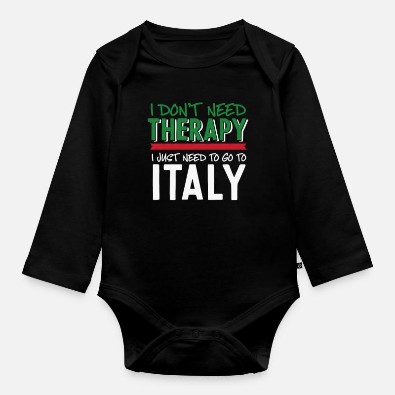 Italie - Body Bébé bio manches longues - noir