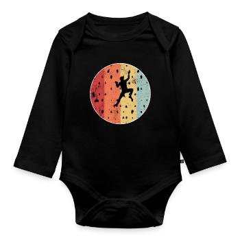 Bouldering Bouldern Artificial Climbing Sport Gift - Organic Longsleeve Baby Bodysuit - black - Front