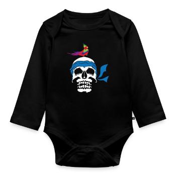 Pirat - Baby Bio-Langarm-Body - Schwarz - Vorne