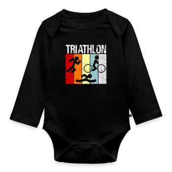 Triathlon - Organic Longsleeve Baby Bodysuit - black - Front