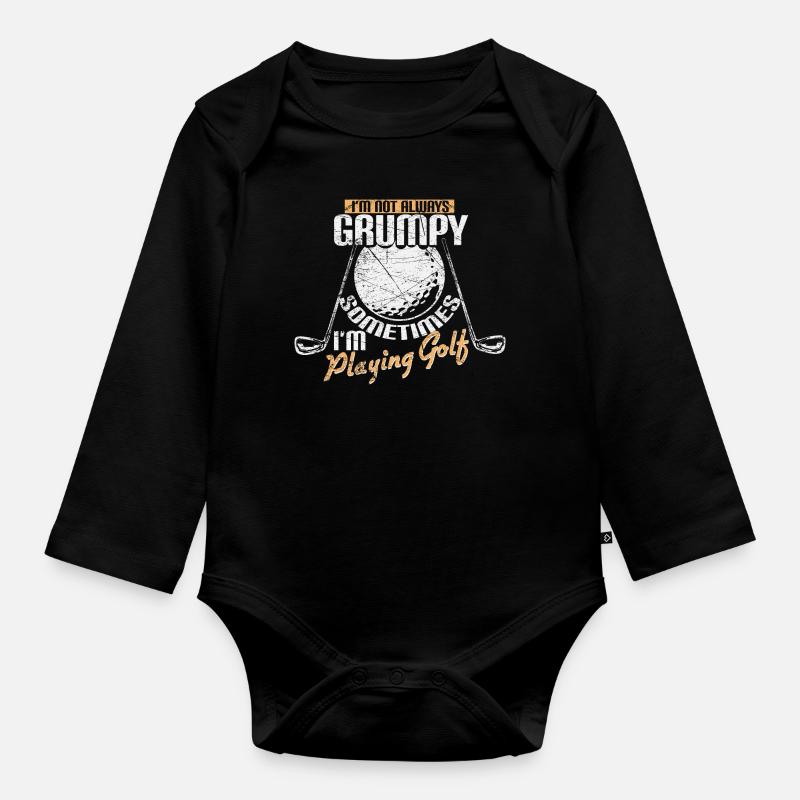 Golf Spruch - Baby Bio-Langarm-Body - Schwarz