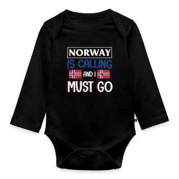 Norwegen - Baby Bio-Langarm-Body - Schwarz - Vorne