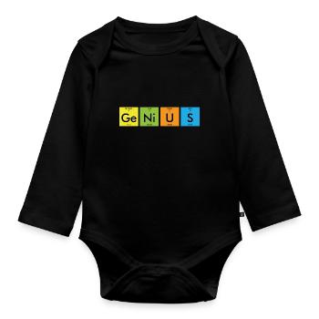 Genius Genius Periodic Table Chemistry Gift - Organic Longsleeve Baby Bodysuit - black - Front