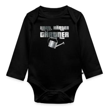 Hart, härter, Gärtner - Baby Bio-Langarm-Body - Schwarz - Vorne