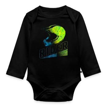 Motocross - Body Bébé bio manches longues - noir - Devant