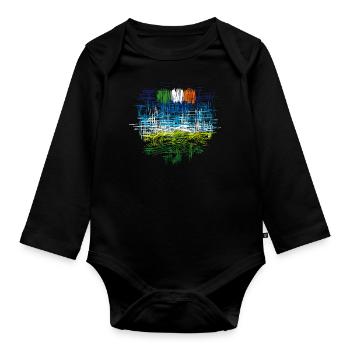 Irland Landschaft - Baby Bio-Langarm-Body - Schwarz - Vorne