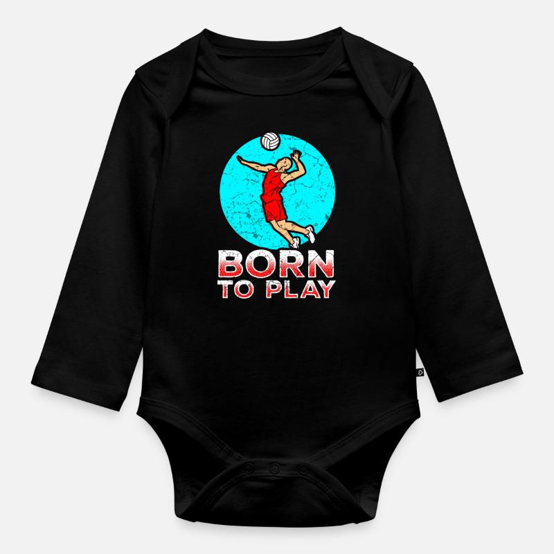 volley-ball - Body Bébé bio manches longues - noir