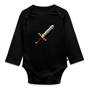 Gaming Nerd 8Bit Geek Computerspiel Geschenk - Baby Bio-Langarm-Body - Schwarz - Vorne