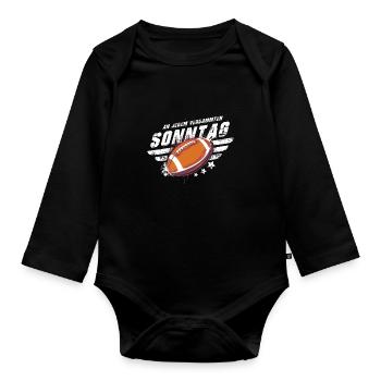 American Football Jeden verdammten Sonntag Idee - Baby Bio-Langarm-Body - Schwarz - Vorne