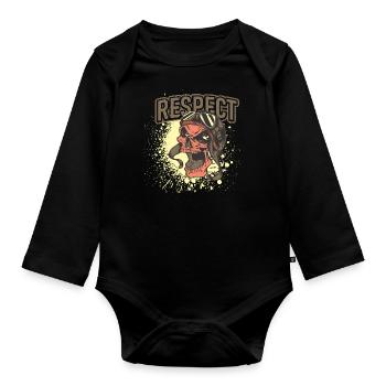 Totenkopf - Baby Bio-Langarm-Body - Schwarz - Vorne