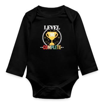 30th birthday - Organic Longsleeve Baby Bodysuit - black - Front