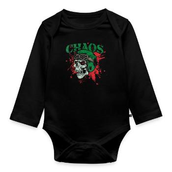 Totenkopf - Baby Bio-Langarm-Body - Schwarz - Vorne