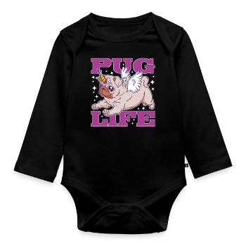 Pug Life - Baby Bio-Langarm-Body - Schwarz - Vorne