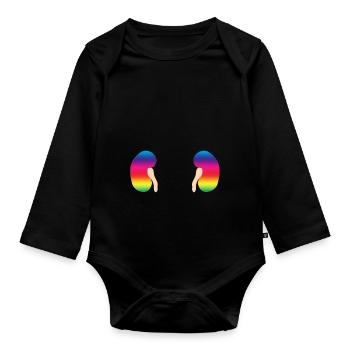 Niere Bunt Organ Mensch Geschenkidee - Baby Bio-Langarm-Body - Schwarz - Vorne