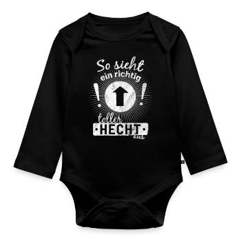 Toller Hecht Angler Angel Angeln Sprüche Geschenk - Baby Bio-Langarm-Body - Schwarz - Vorne