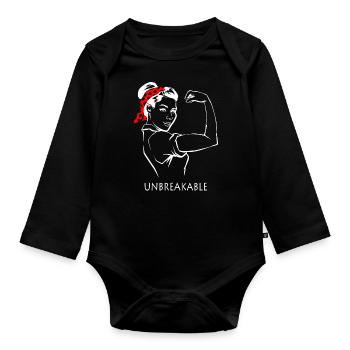 Le pouvoir des femmes - Body Bébé bio manches longues - noir - Devant