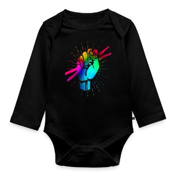 Percussion - Organic Longsleeve Baby Bodysuit - black - Front