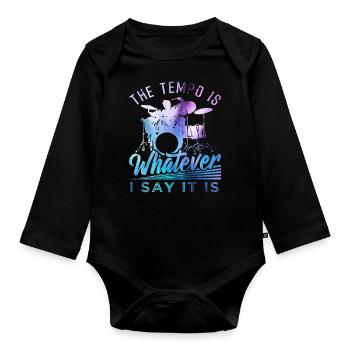Percussion - Organic Longsleeve Baby Bodysuit - black - Front
