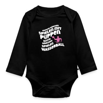 Water polo - Organic Longsleeve Baby Bodysuit - black - Front