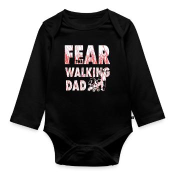 Walking Dad Father's Day Father Gift - Organic Longsleeve Baby Bodysuit - black - Front