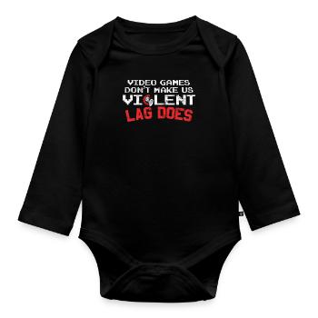 Gaming Geek - Organic Longsleeve Baby Bodysuit - black - Front