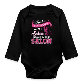 Friseur - Baby Bio-Langarm-Body - Schwarz - Vorne