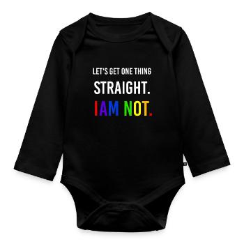 Gay Pride Rights Csd Pride Statement lgbt gift - Organic Longsleeve Baby Bodysuit - black - Front