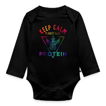 Vegan - Organic Longsleeve Baby Bodysuit - black - Front