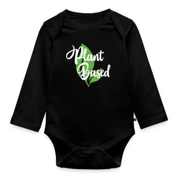 Plant Based Felischfrei Gesund Geschenk - Baby Bio-Langarm-Body - Schwarz - Vorne