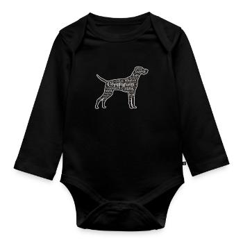 Vizsla Dog design for Women & Men - Organic Longsleeve Baby Bodysuit - black - Front