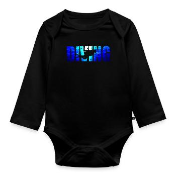 plonger - Body Bébé bio manches longues - noir - Devant