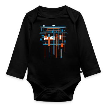 Architektur VEKTOR ( abstrakte Kunst) - Baby Bio-Langarm-Body - Schwarz - Vorne