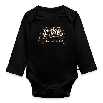 Africa Adventure - Organic Longsleeve Baby Bodysuit - black - Front