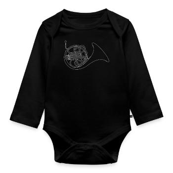 cor français - Body Bébé bio manches longues - noir - Devant