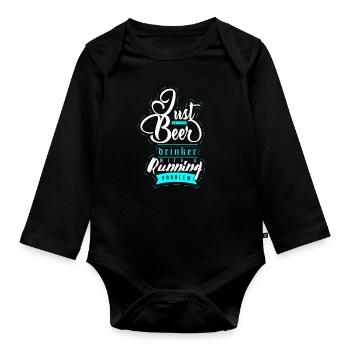 courir - Body Bébé bio manches longues - noir - Devant
