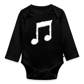 Musiknote Musik Design Sänger - Baby Bio-Langarm-Body - Schwarz - Vorne