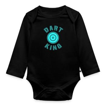 Darts King for darts sport players - Organic Longsleeve Baby Bodysuit - black - Front