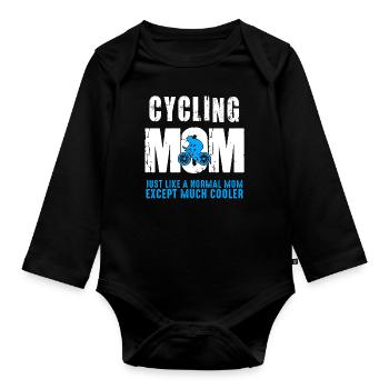 Bicycle Speed Cycling Mom MTB Funny Bike Gift - Organic Longsleeve Baby Bodysuit - black - Front